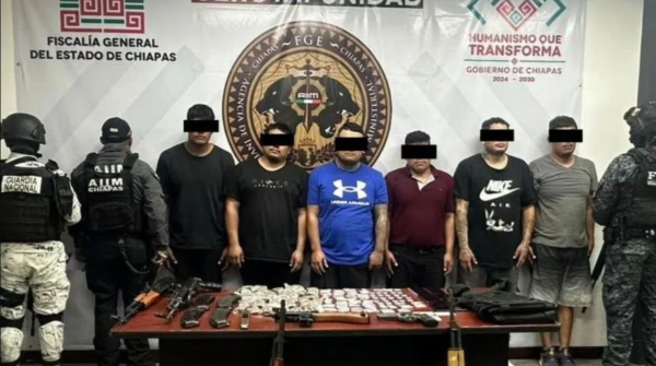 Detienen en carretera de Chiapas a seis sujetos armados que pertenecen al CJNG