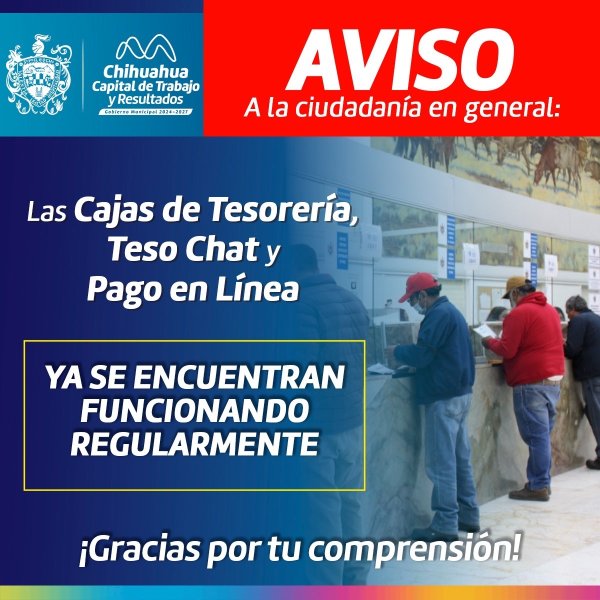 Reestablecen servicio del Sistema Recaudador de la Tesorería Municipal