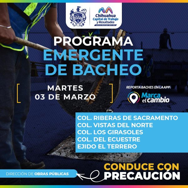 Atenderá Municipio cinco zonas este martes 3 de marzo