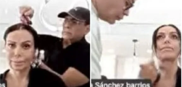 Diputada Diana Sánchez Barrios sesiona mientras la peinan y maquillan