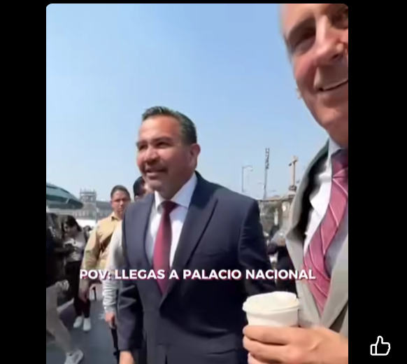 Llega Cruz a reunión con Sheinbaum en Palacio Nacional