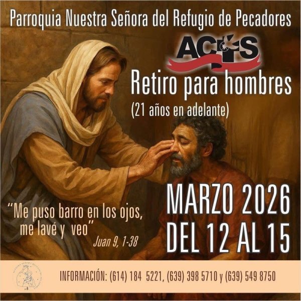 ACTS, invita a su retiro para hombres del 12-15 de marzo 2026