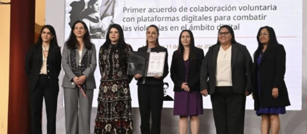 Sheinbaum firma acuerdo con Google, Meta y TikTok para combatir violencia digital contra mujeres