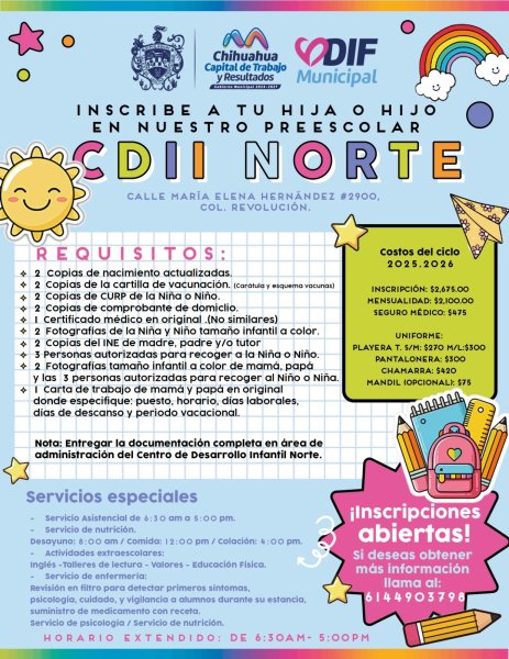 Abren inscripciones para preescolares operados por el DIF Municipal