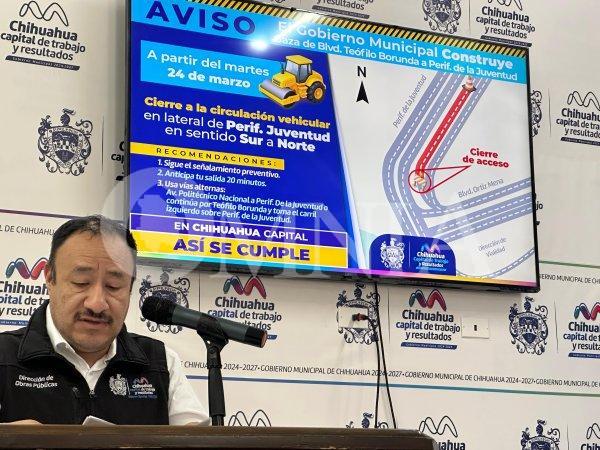 Anuncia OPM cierre de circulación vehicular en la lateral del Perif. Juventud y Ortiz Mena