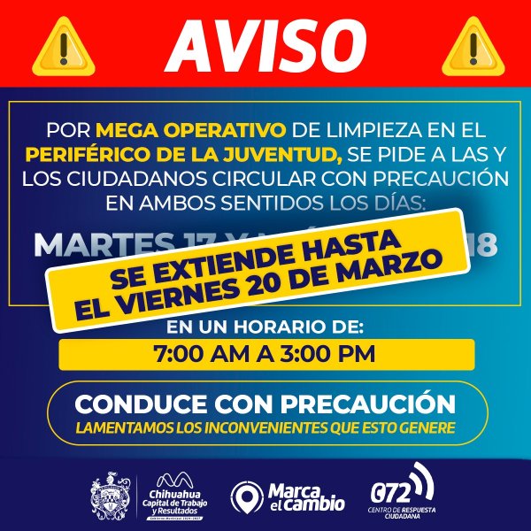 Conduce con precaución en el Periférico, Mega Operativo de Limpieza estará hasta el viernes