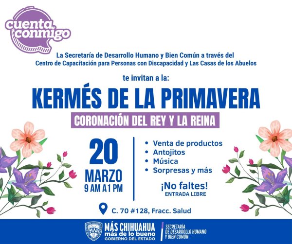 Invita SDHyBC a kermés por la llegada de la primavera