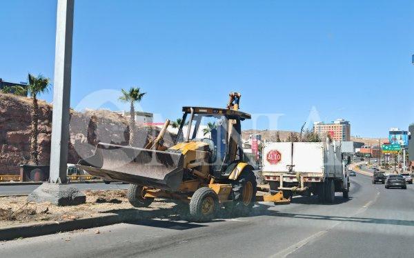Quitan arbustos de camellones en el Juventud
