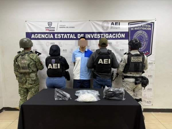 Detiene COE a masculino en posesión de arma de fuego y metanfetamina en Cd. Juárez