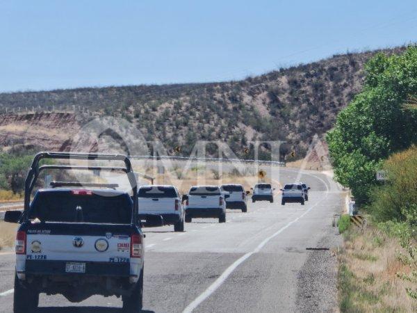 Impresionante convoy; escoltan GMC Sierra rumbo a Parral