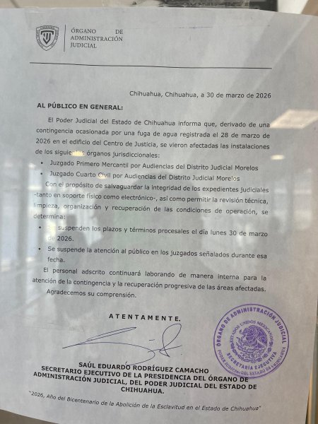 Inundación afecta a juzgados del TSJE; suspendieron actividades