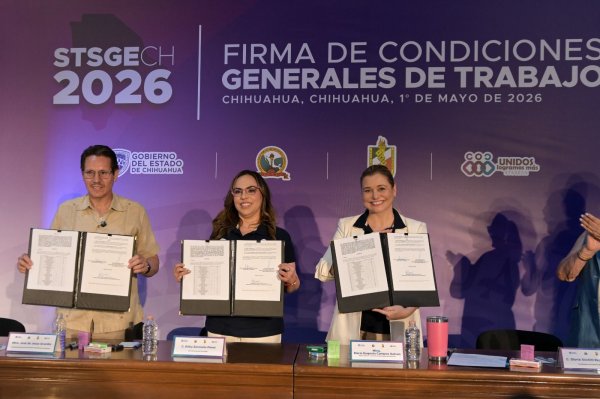 Maru Campos anuncia incremento salarial del 6 por ciento por tercer año consecutivo a trabajadores sindicalizados