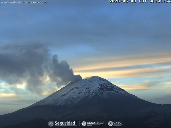 El Semáforo de Alerta Volcánica del Popocatépetl se encuentra en AMARILLO FASE 2