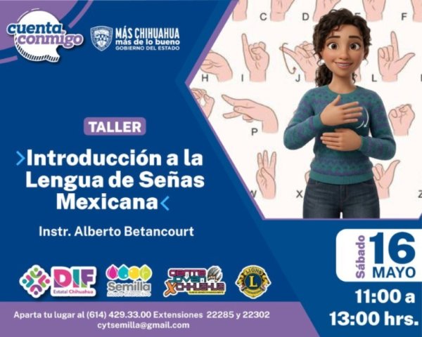 Ofrece DIF Estatal taller gratuito de Lengua de Señas Mexicana