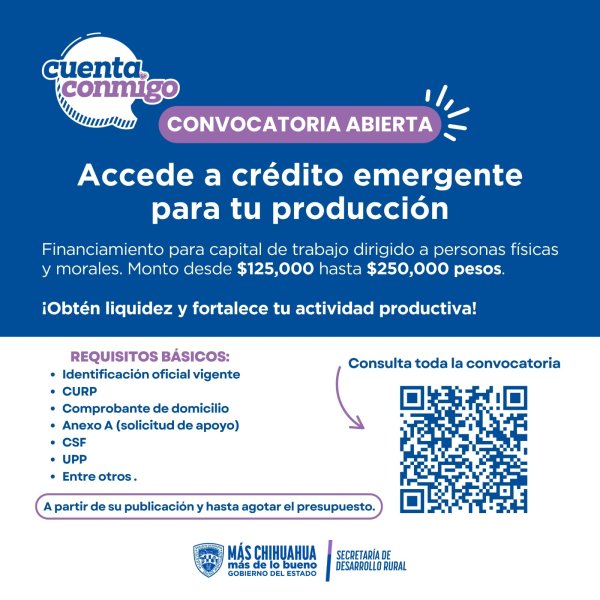 Publica SDR convocatoria para acceder a crédito emergente para capital de trabajo