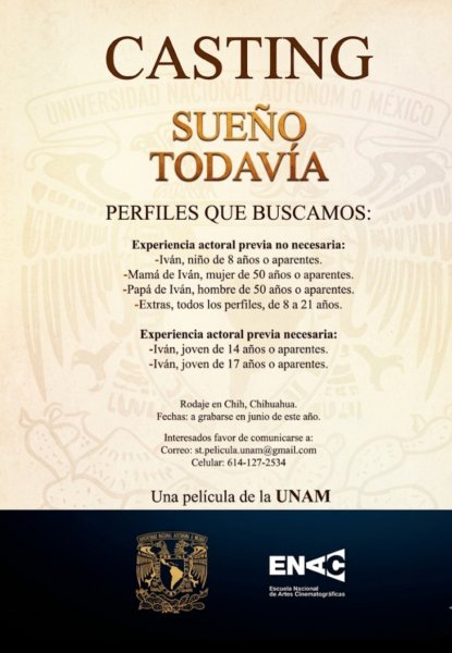 Convocan a casting para película de la UNAM en Chihuahua