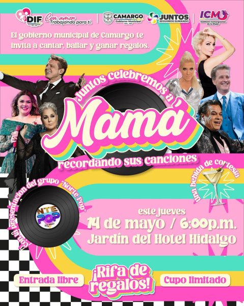 HOY es el gran festejo a las mamás de Camargo: regalos, música en vivo y mucha diversión en el jardín del Hotel Hidalgo
