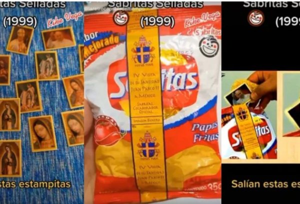 Cuando Sabritas regalaba estampas de la Virgen de Guadalupe
