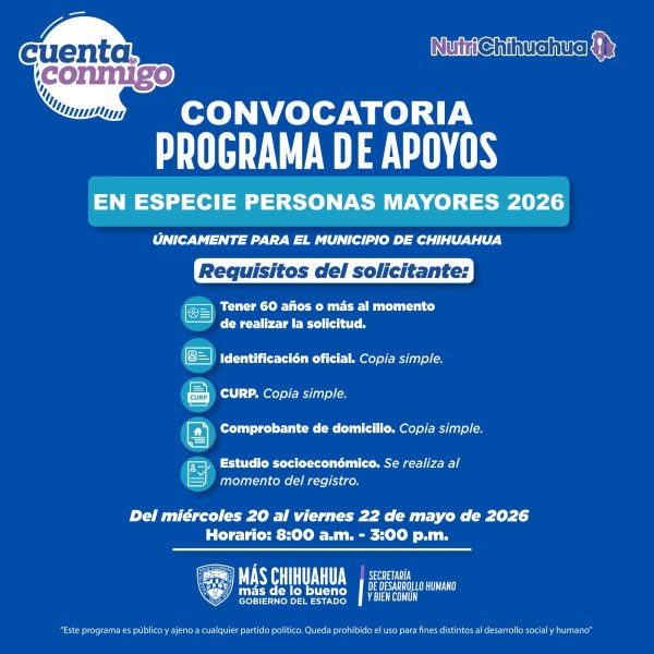 Arranca recepción de solicitudes de apoyo en especie para personas mayores