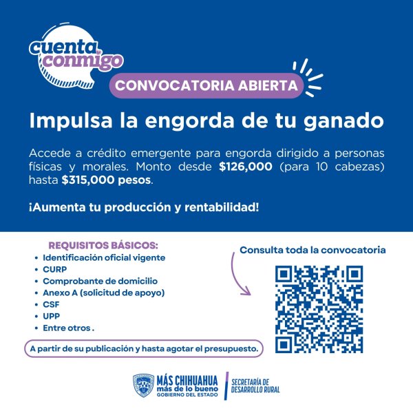 Abre SDR registro emergente para apoyo de engorda