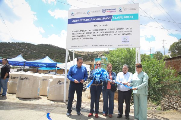 Inauguran JCAS y Municipio de San Francisco del Oro rehabilitación del subcolector Cantaranas