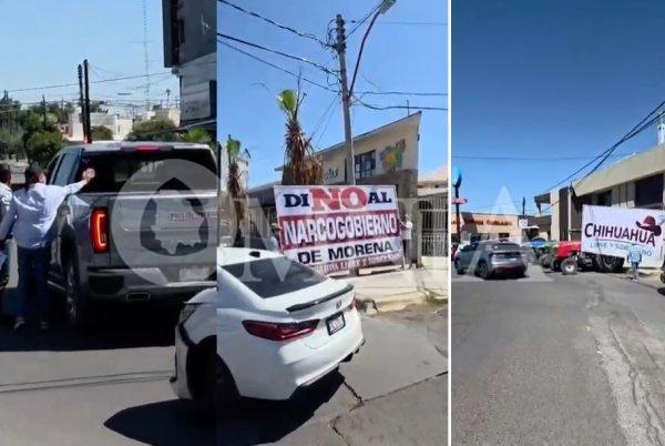 Realizan productores “Check Point” en Delicias en apoyo a Maru Campos
