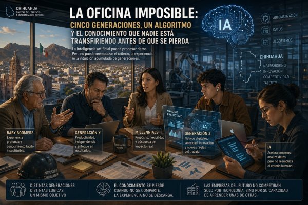 La oficina imposible: cinco generaciones, un algoritmo y el conocimiento que nadie está transfiriendo antes de que se pierda