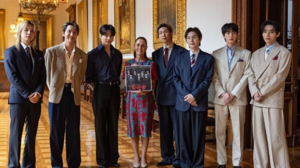 BTS publica video de su visita a Sheinbaum en Palacio Nacional durante el 