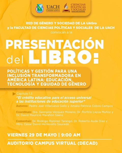 Invitan a presentación del libro sobre inclusión, educación y equidad de género en América Latina