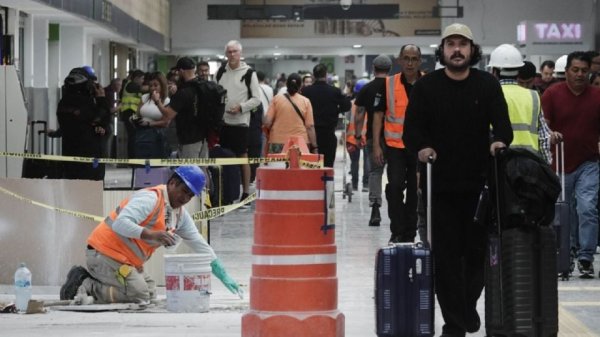 Entre polvo y grúas: el AICM acelera remodelación a horas de que Sheinbaum inaugure las obras