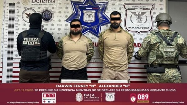 Detienen en Mexicali a dos colombianos presuntamente ligados al Cártel de Sinaloa