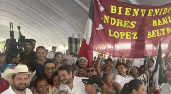Andy López Beltrán evita a la prensa en Tabasco durante el acto convocado por Sheinbaum